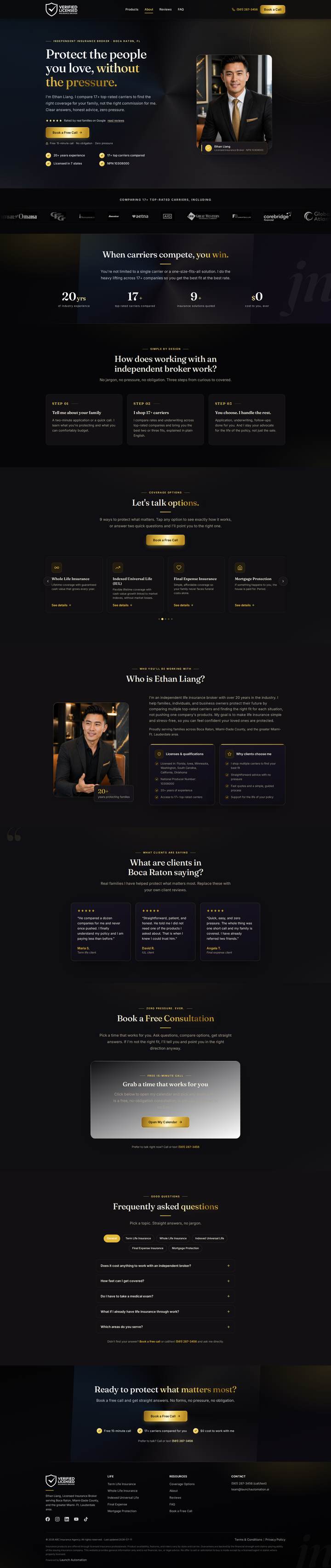 Black life insurance website example