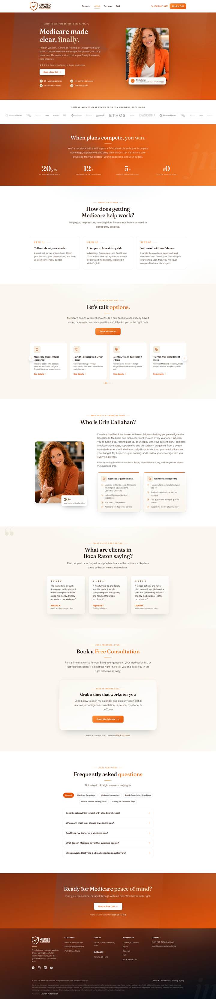 Orange Medicare insurance website example